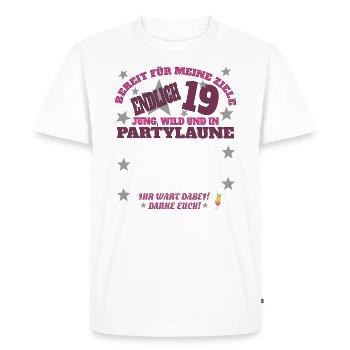 19th Birthday Girl & Boy Guestbook - Men's Premium Organic T-Shirt - white - Front - Nico (187cm)