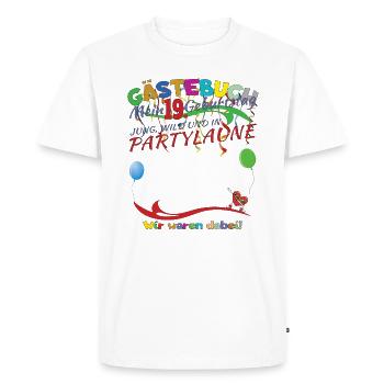 19th Birthday Man and Woman Guestbook - Men's Premium Organic T-Shirt - white - Front - Nico (187cm)