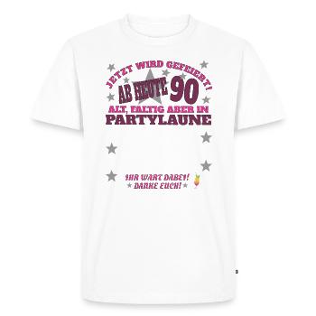 Livre d’or homme et femme 90e anniversaire - T-shirt Premium bio Homme - blanc - Devant - Nico (187cm)