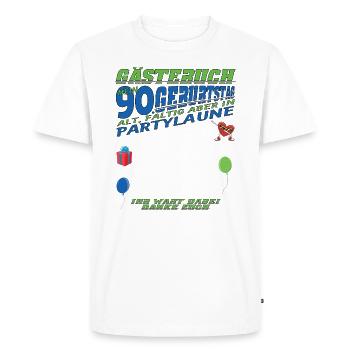 Livre d’or homme et femme 90e anniversaire - T-shirt Premium bio Homme - blanc - Devant - Nico (187cm)