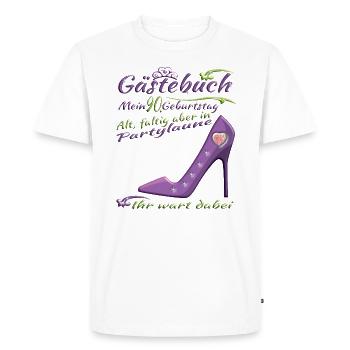 Livre d'or du mari et de la femme du 90e anniversaire - T-shirt Premium bio Homme - blanc - Devant - Nico (187cm)