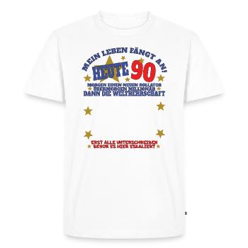 Livre d'or du mari et de la femme du 90e anniversaire - T-shirt Premium bio Homme - blanc - Devant - Nico (187cm)
