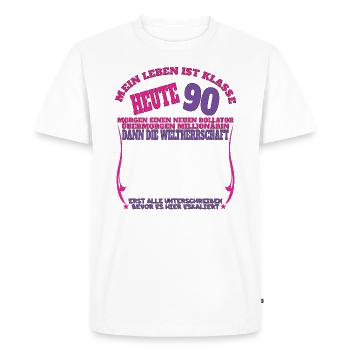 Livre d’or homme et femme 90e anniversaire - T-shirt Premium bio Homme - blanc - Devant - Nico (187cm)