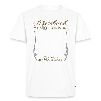 Livre d’or homme et femme 90e anniversaire - T-shirt Premium bio Homme - blanc - Devant - Nico (187cm)