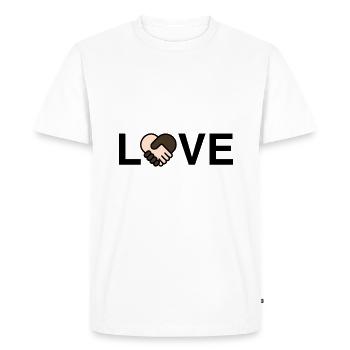 LOVE against racism - Men's Premium Organic T-Shirt - white - Front - Nico (187cm)