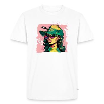 Fille de style urbain - T-shirt Premium bio Homme - blanc - Devant - Nico (187cm)