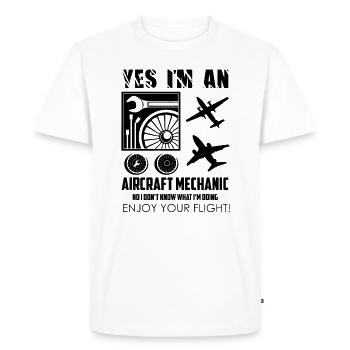 je suis un mécanicien d'aéronef T Shirt - T-shirt Premium bio Homme - blanc - Devant - Nico (187cm)