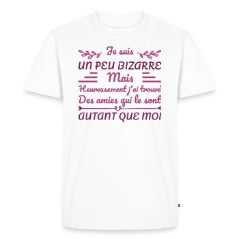 Je Suis Un Peu Bizarre - T-shirt Premium bio Homme - blanc - Devant - Nico (187cm)