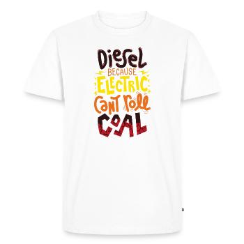 Citation drôle de voiture de charbon électrique diesel - T-shirt Premium bio Homme - blanc - Devant - Nico (187cm)