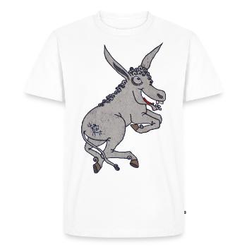 Petit âne heureux nommé Rüdi - T-shirt Premium bio Homme - blanc - Devant - Nico (187cm)
