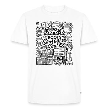 Alabama Roots – Southern Soul - Men's Premium Organic T-Shirt - white - Front - Nico (187cm)