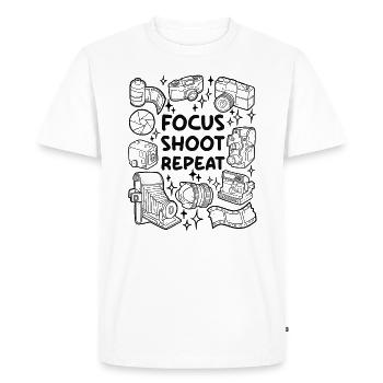 Foyer. Tirer. Répéter. – Photographie analogique - T-shirt Premium bio Homme - blanc - Devant - Nico (187cm)