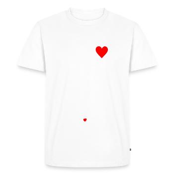 Maman et bébé : Heartbeat Love - T-shirt Premium bio Homme - blanc - Devant - Nico (187cm)