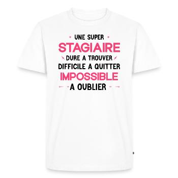 Super Stagiaire - Cadeau de Depart - T-shirt Premium bio Homme - blanc - Devant - Nico (187cm)