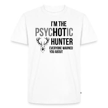 Hunter Funny saying gift idea - Men's Premium Organic T-Shirt - white - Front - Nico (187cm)