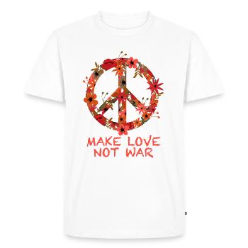 Fleurs hippie paix - T-shirt Premium bio Homme - blanc - Devant - Nico (187cm)
