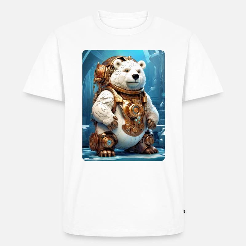 Steampunk Eisbear 1.3 - Männer Premium Bio T-Shirt - Weiß