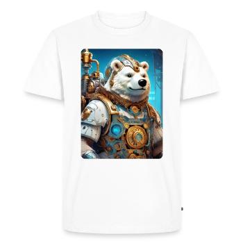 Ours de glace steampunk 1.10 - T-shirt Premium bio Homme - blanc - Devant - Nico (187cm)