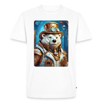 Ours de glace steampunk 1.17 - T-shirt Premium bio Homme - blanc - Devant - Nico (187cm)