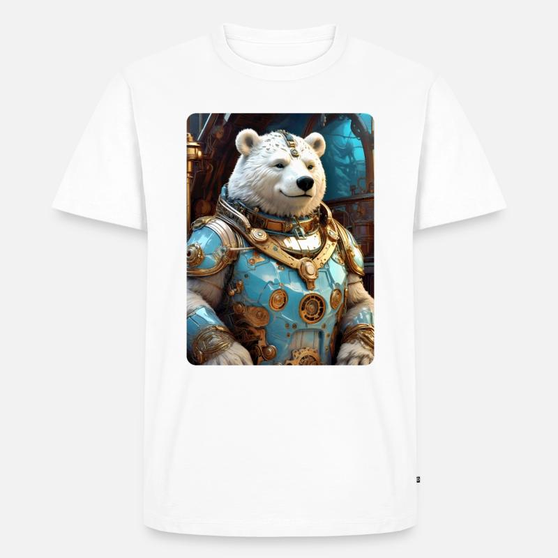 Steampunk Eisbear 1.5 - Männer Premium Bio T-Shirt - Weiß