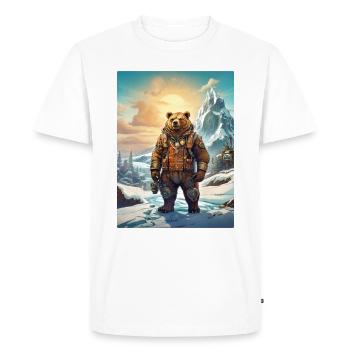 Steampunk Winter Landscape Bear 1.9 - Men's Premium Organic T-Shirt - white - Front - Nico (187cm)