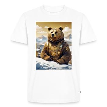 Steampunk Winter Landscape Bear 1.11 - Men's Premium Organic T-Shirt - white - Front - Nico (187cm)