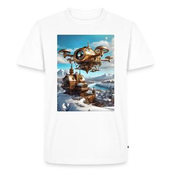 Steampunk Winter Landscape Drone 1.5 - Men's Premium Organic T-Shirt - white - Front - Nico (187cm)