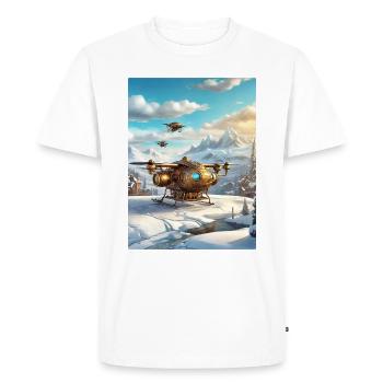 Steampunk Winter Landscape Drone 1.6 - Men's Premium Organic T-Shirt - white - Front - Nico (187cm)