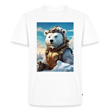Steampunk hiver paysage ours polaire 1.7 - T-shirt Premium bio Homme - blanc - Devant - Nico (187cm)