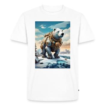 Steampunk hiver paysage ours polaire 1.6 - T-shirt Premium bio Homme - blanc - Devant - Nico (187cm)