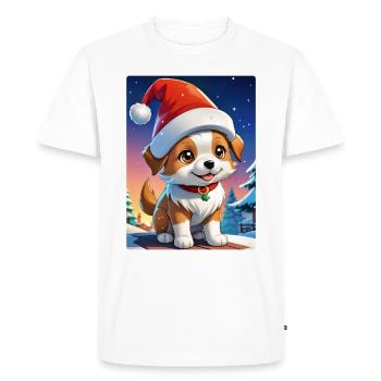 (Anime Paysage d'hiver Chien) - T-shirt Premium bio Homme - blanc - Devant - Nico (187cm)