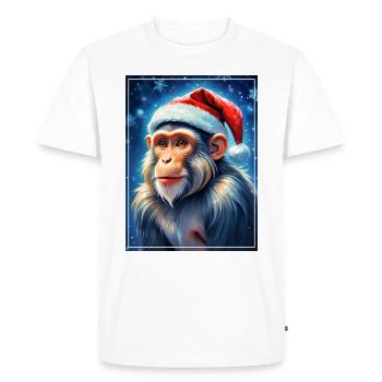 Winter Landscape Monkey 1.4 - Men's Premium Organic T-Shirt - white - Front - Nico (187cm)