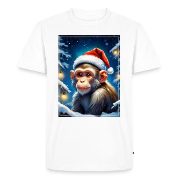 Winter Landscape Monkey 1.8 - Men's Premium Organic T-Shirt - white - Front - Nico (187cm)