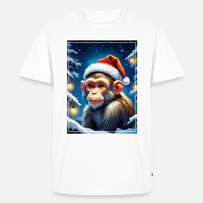 Winterlandschaft Monkey 1.8 - Männer Premium Bio T-Shirt - Weiß