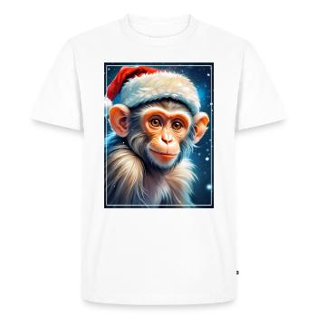 Winter Landscape Monkey 1.6 - Men's Premium Organic T-Shirt - white - Front - Nico (187cm)