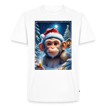 Winter Landscape Monkey 1.19 - Men's Premium Organic T-Shirt - white - Front - Nico (187cm)