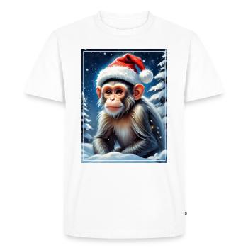 Winter Landscape Monkey 1.9 - Men's Premium Organic T-Shirt - white - Front - Nico (187cm)
