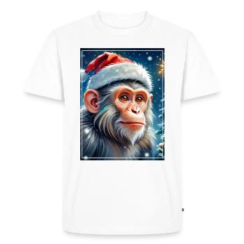 Winter Landscape Monkey 1.20 - Men's Premium Organic T-Shirt - white - Front - Nico (187cm)