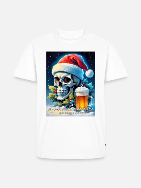 Weihnachten Skull Bier 2.8 - Männer Premium Bio T-Shirt - Weiß