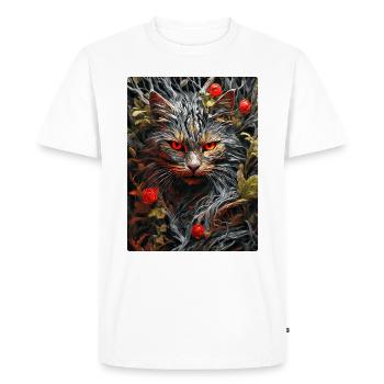 Spooky Plants Cat 1.1 - Men's Premium Organic T-Shirt - white - Front - Nico (187cm)