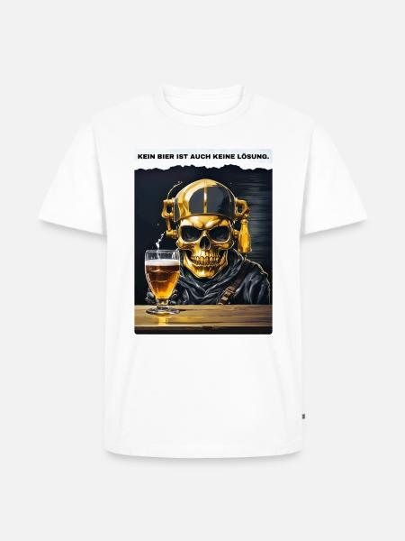 Bier Experte Skull 1.7 - Männer Premium Bio T-Shirt - Weiß