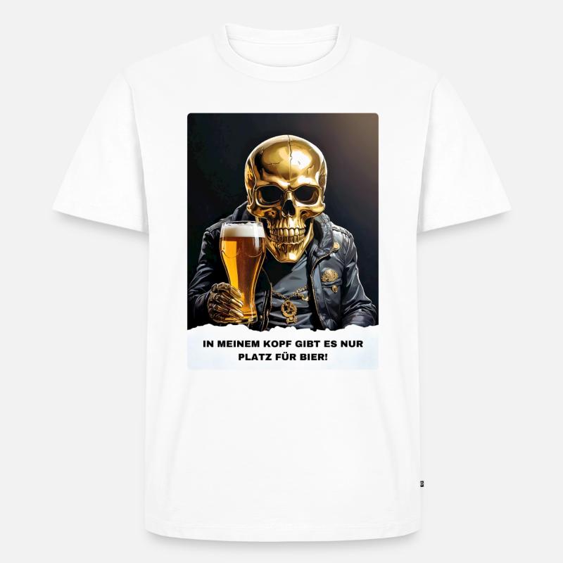 Bier Experte Skull 1.9 - Männer Premium Bio T-Shirt - Weiß