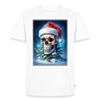 Crâne de Noël 1.6 - T-shirt Premium bio Homme - blanc - Devant - Nico (187cm)