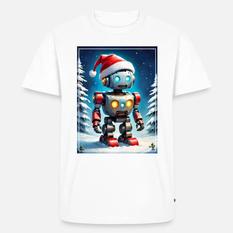 Winterlandschaft Robot 1.4 - Männer Premium Bio T-Shirt - Weiß