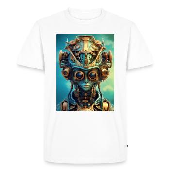 Steampunk Alien 1.3 - Men's Premium Organic T-Shirt - white - Front - Nico (187cm)