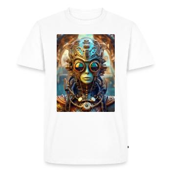 Steampunk Alien 1.14 - Men's Premium Organic T-Shirt - white - Front - Nico (187cm)