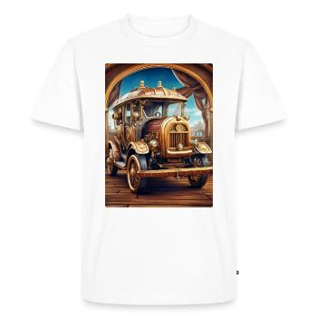 Steampunk Automobile 1.10 - T-shirt Premium bio Homme - blanc - Devant - Nico (187cm)