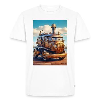 Automobile Steampunk 1.1 - T-shirt Premium bio Homme - blanc - Devant - Nico (187cm)