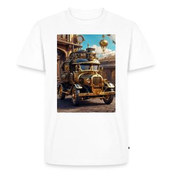 Automobile Steampunk 1.8 - T-shirt Premium bio Homme - blanc - Devant - Nico (187cm)