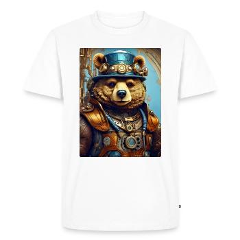 Steampunk Bear 1.13 - Men's Premium Organic T-Shirt - white - Front - Nico (187cm)